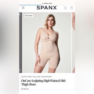 Spanx OnCore Sculpting High-Waisted Mid-Thigh Short